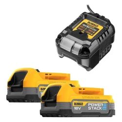 DeWALT POWERSTACK komplekts lādētājs + 2x1.7Ah