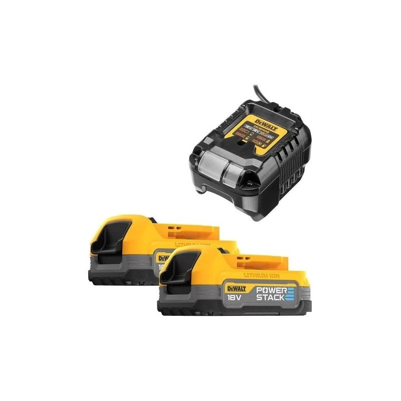 DeWALT POWERSTACK komplekts lādētājs + 2x1.7Ah