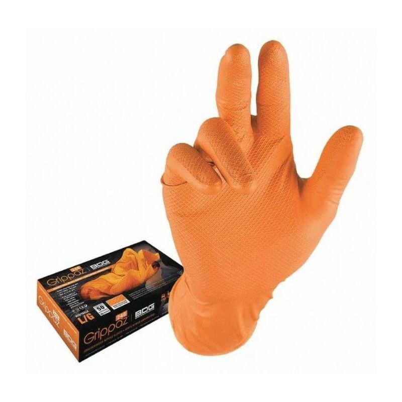 Cimdi grippaz 50 gab oranži 9-l