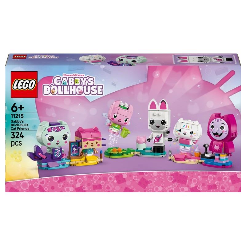 Konstruktors LEGO Gabby’s Dollhouse No klucīšiem būvēti Gabby draugi kaķi 11215, 324 gab.