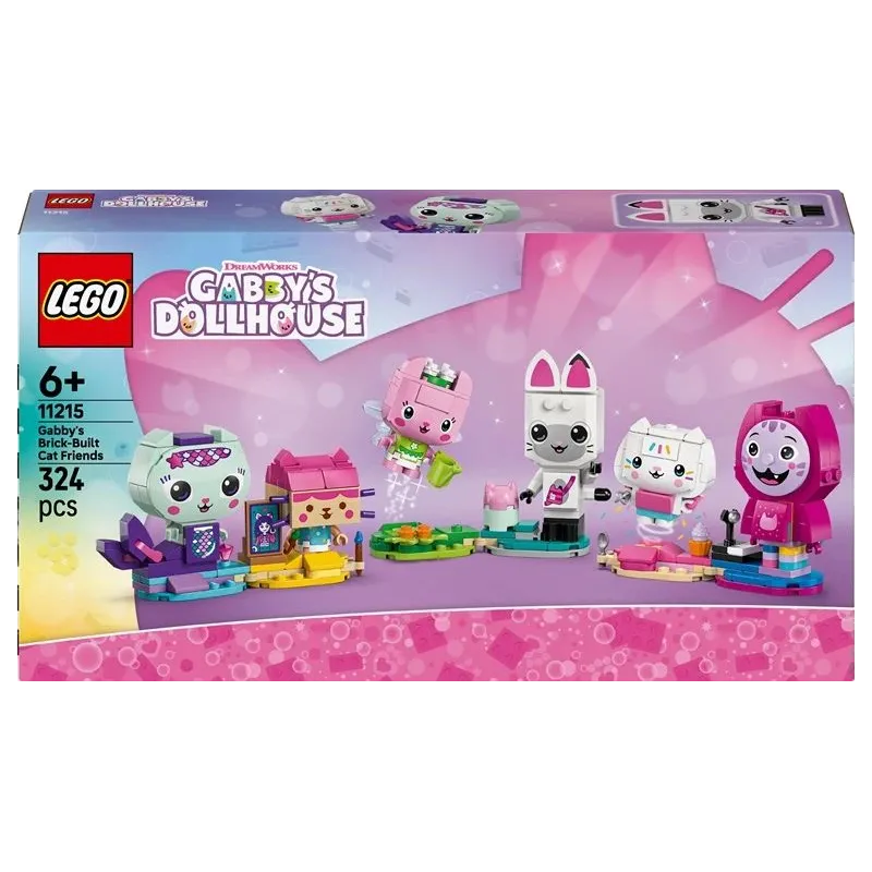 Konstruktors LEGO Gabby’s Dollhouse No klucīšiem būvēti Gabby draugi kaķi 11215, 324 gab.