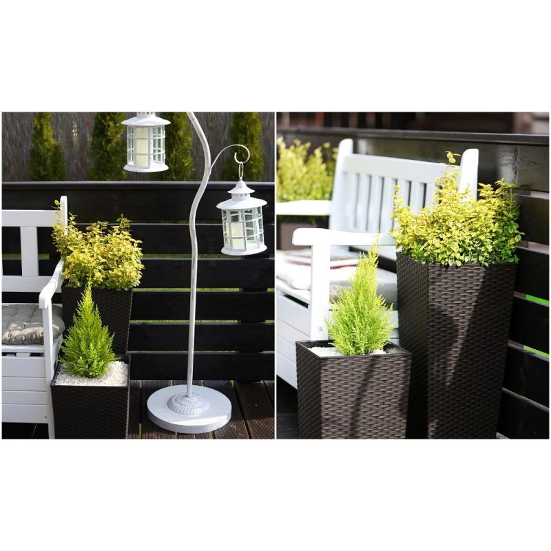 Pods puķu finezja rattan 30x30x57 pelēks