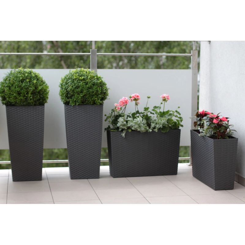 Pods puķu finezja rattan 30x30x57 pelēks