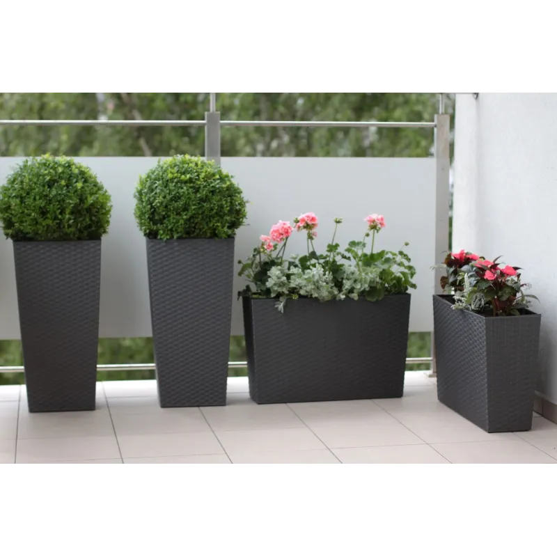 Pods puķu finezja rattan 30x30x57 pelēks