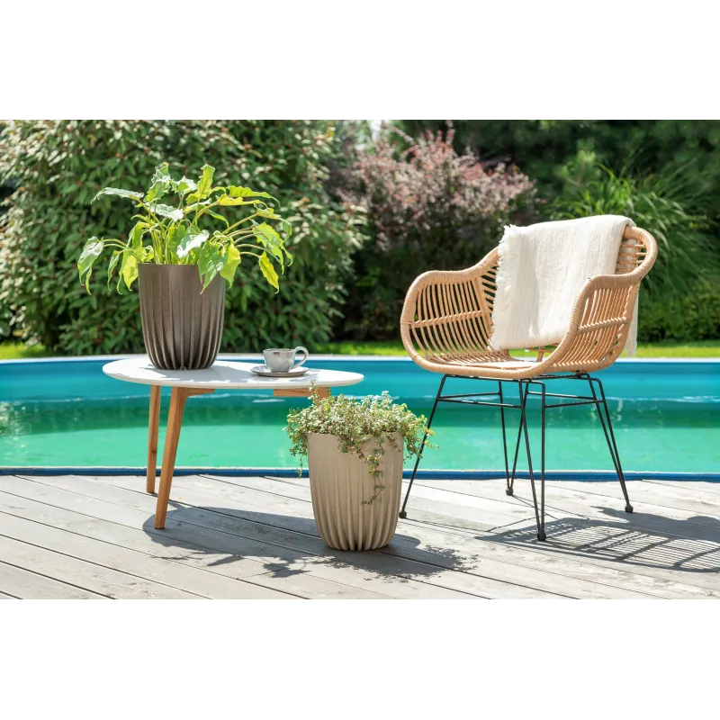 Puķu pods Lamela Mira 929-85, plastmasa, gaiši brūna