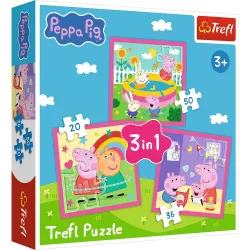 TREFL PEPPA PIG Pužļu komplekts 3in1 Peppa