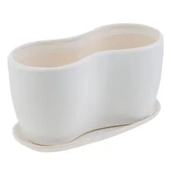 Puķu pods, keramika, 29.5 cm x 12 cm, balta krās.