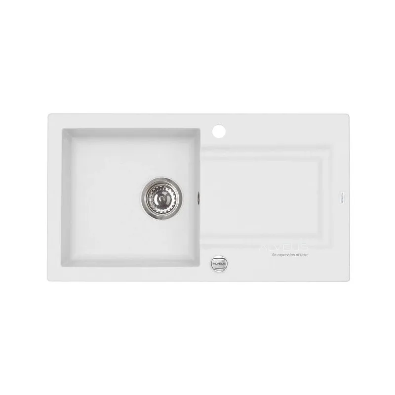 Virtuves izlietne Alveus Falcon 11, granīts, 78 cm x 43.5 cm x 16 cm, balta krās.