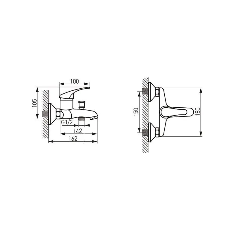 Vannas jaucējkrāns Ferro Primo Ecologic BOP1EA, hroma krās.