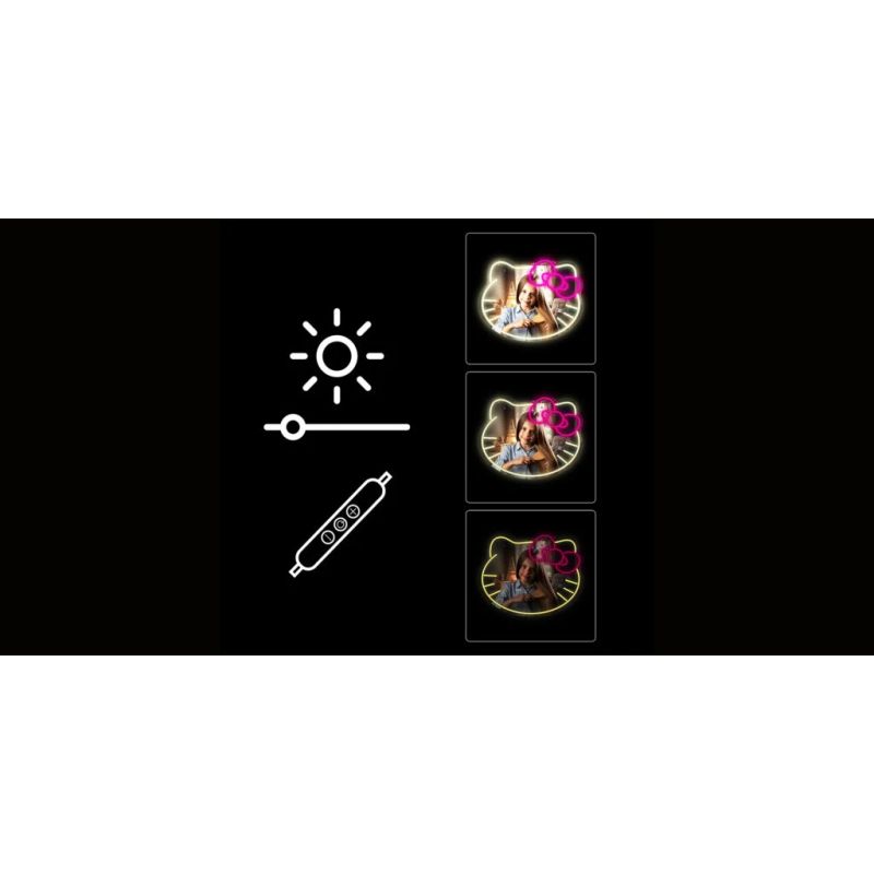 Manta MASNL129WH Style Neon Lights Cat With A Bow LED Neon Mirror