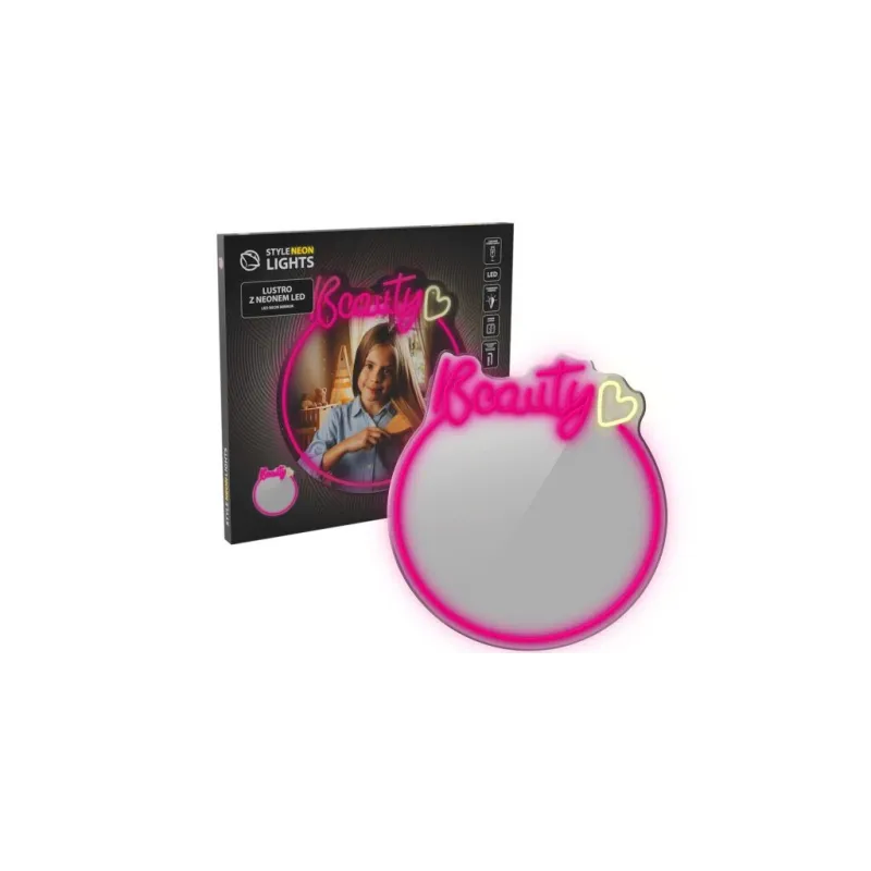 Manta MASNL130PK Style Neon Lights BEAUTY LED Neon Mirror