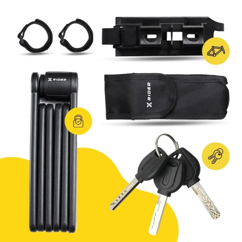 XRIDER XR00FL01 Segmented Folding Bike Lock for Frame
