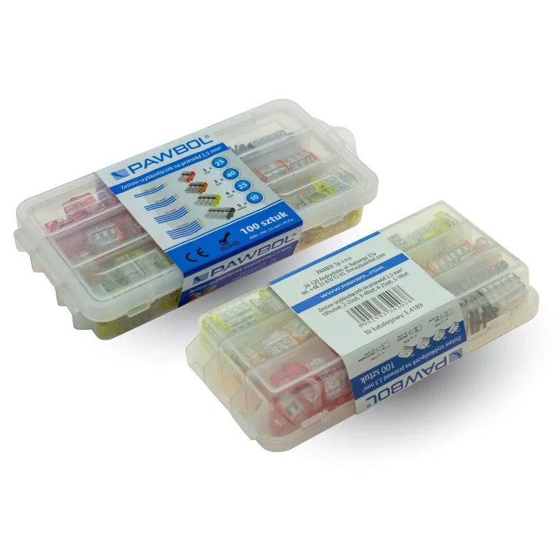 Strāvas spailes Pawbol, 2.5 mm², 24 A, melna krās.-sarkana krās.-dzeltena krās., 100 gab.