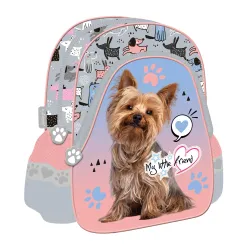 Bērnu mugursoma 5903235668449, rozā-pelēka, 21 cm x 12.5 cm x 27 cm