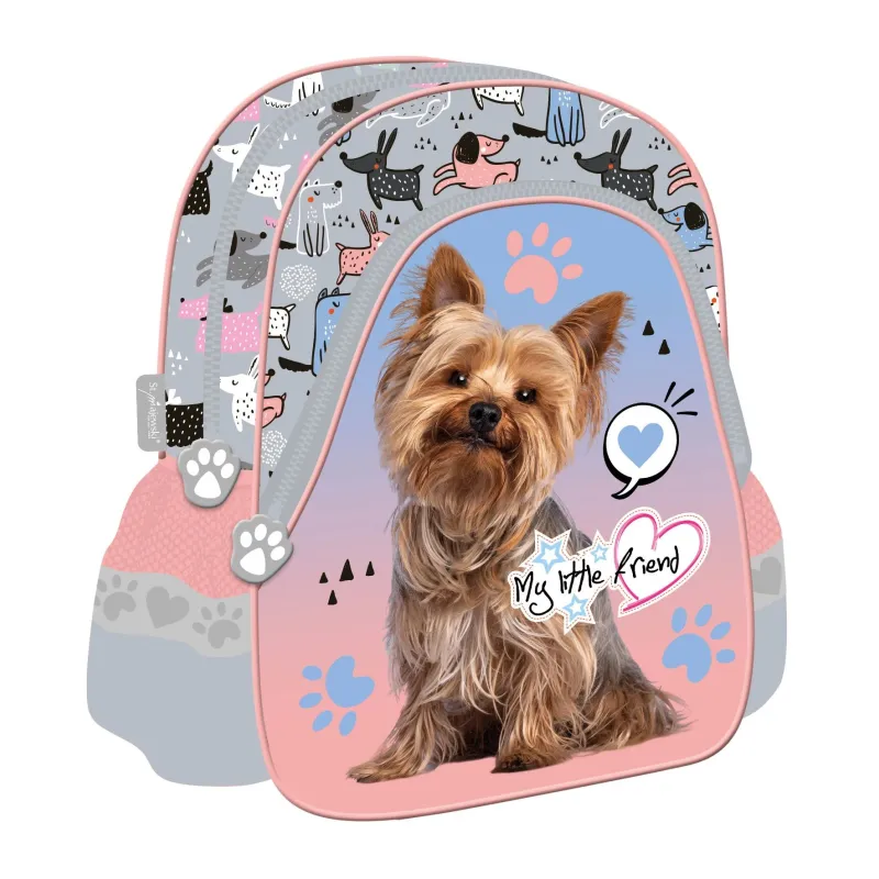 Bērnu mugursoma 5903235668449, rozā-pelēka, 21 cm x 12.5 cm x 27 cm