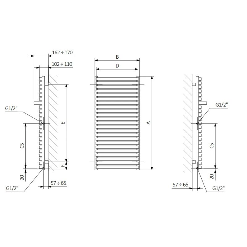 Dvieļu žāvētājs city one 780-500.grafīta