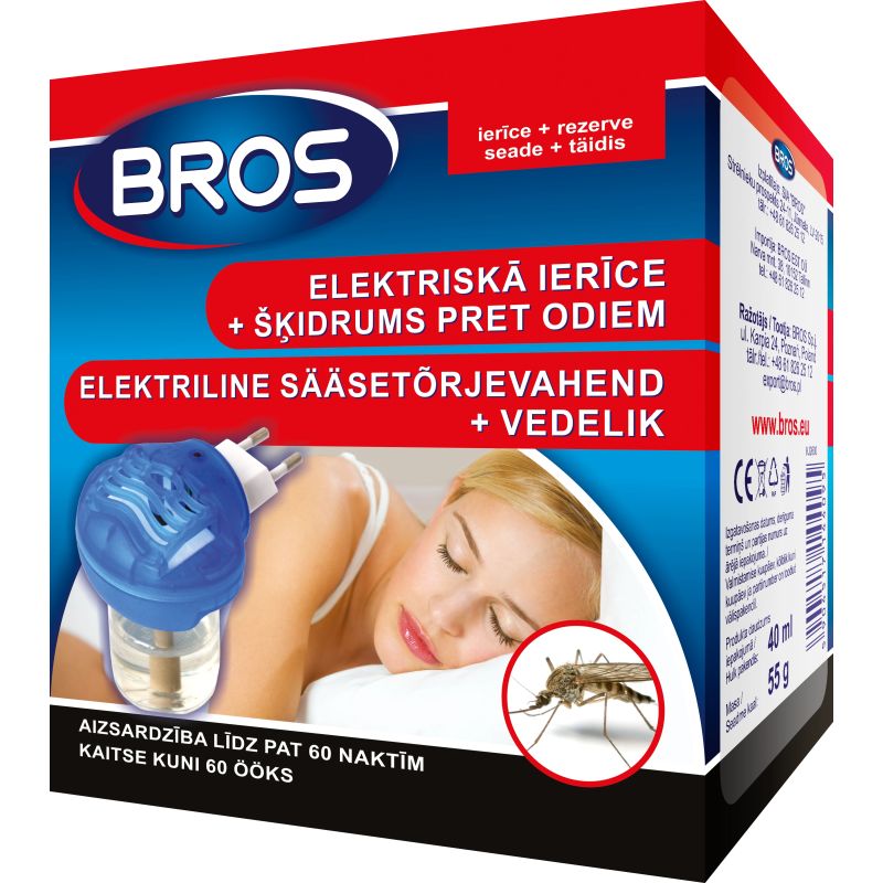 Ierīce elektr+šķidrums pret odiem bros