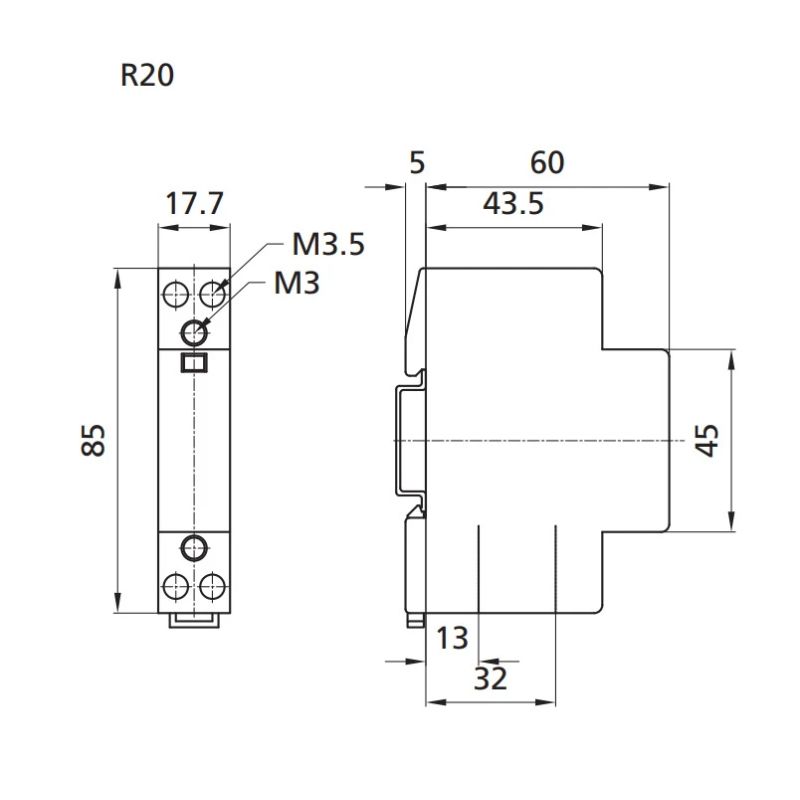 Kontaktors r 20-20 20a 2na 230v