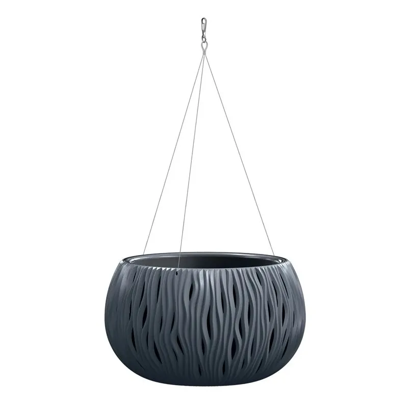 Puķu pods Prosperplast Sandy Bowl DSK370, plastmasa, pelēka krās.