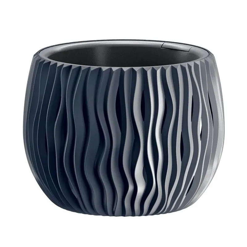 Puķu pods Prosperplast Sandy Bowl DSK180, plastmasa, pelēka krās.