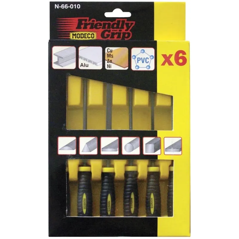 Vīle Modeco, plakans, 200 mm, koks-tērauds-plastmasas