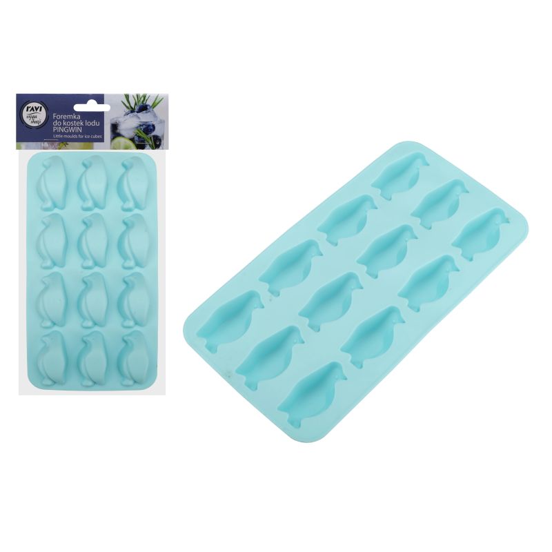 Veidne ledus kubiņiem pigvīni