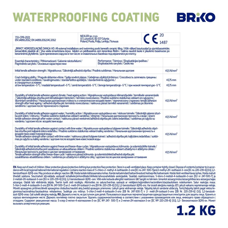 Hidroizolācija briko hd 1,2kg