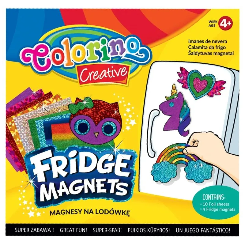 Magnēts Colorino, 4 gab., daudzkrāsaina