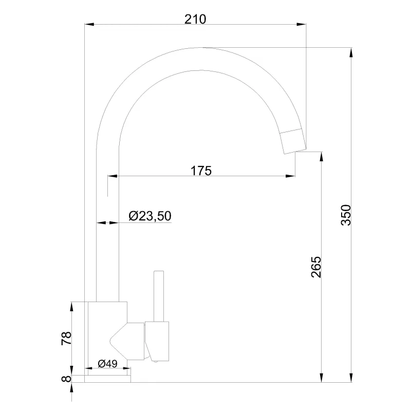 Virtuves jaucējkrāns Invena Resta, inox