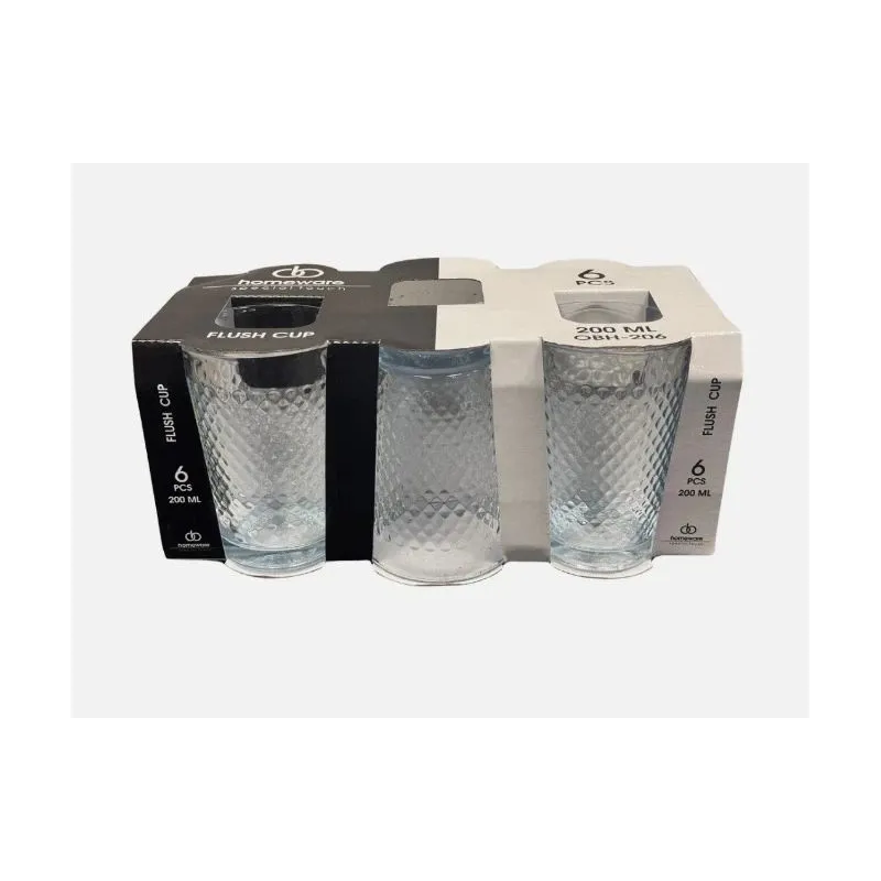 Glāžu komplekts FLUSH, stikls, 0.2 l, 6 gab.