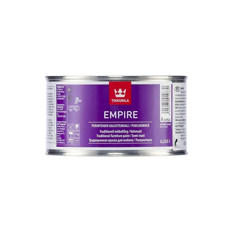Краска, для мебели Tikkurila Emi-matt Empire A, полуматовый, 0.225 l, 20:2,8