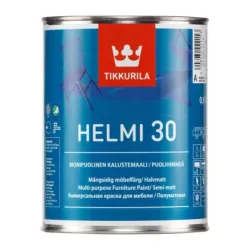Krāsa, logi-durvis-mēbeles Tikkurila, pus-matēts, 0.9 l, helmi 30 c