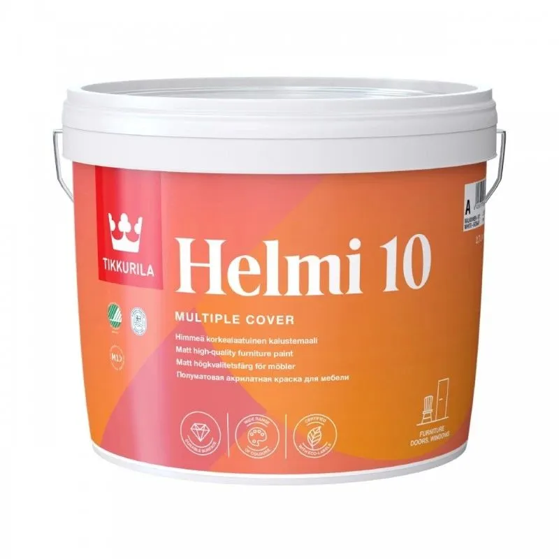 Krāsa, logi-durvis-mēbeles Tikkurila, matēts, 0.9 l, helmi 10
