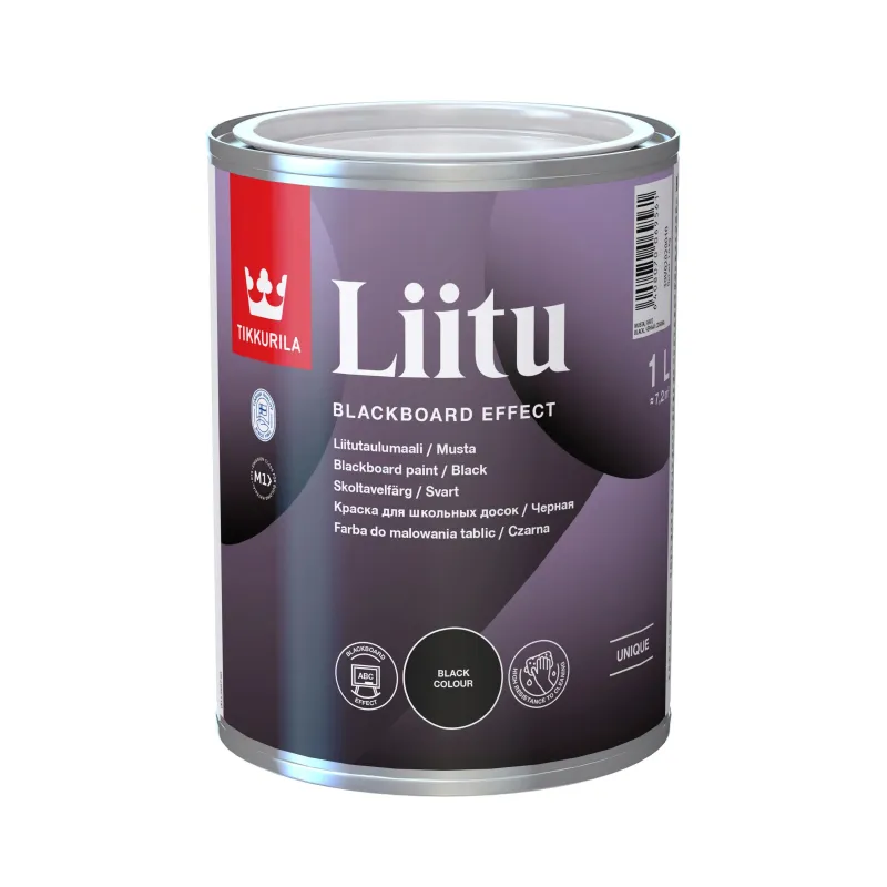 Speciāla krāsa, mācību dēļi Tikkurila Liitu, melna krās., 1 l