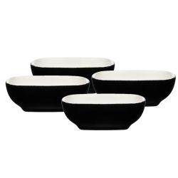 Maitsekastmete komplekt, keraamika, 2,5×7 cm, must, 4 tk, kuni 200 °C