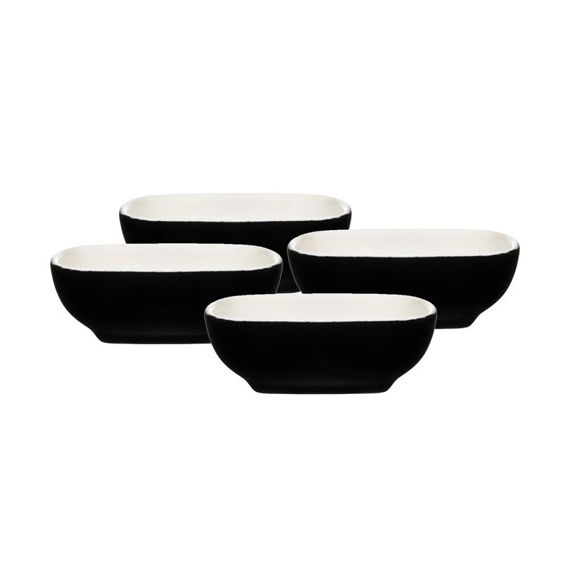 Maitsekastmete komplekt, keraamika, 2,5×7 cm, must, 4 tk, kuni 200 °C