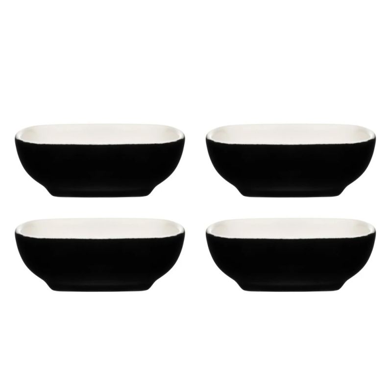 Maitsekastmete komplekt, keraamika, 2,5×7 cm, must, 4 tk, kuni 200 °C