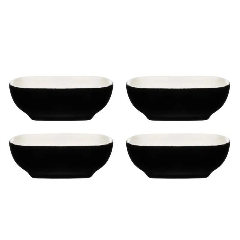 Maku mērces bļodiņu komplekts, keramika, 2,5×7 cm, melns, 4 gab., līdz 200 °C