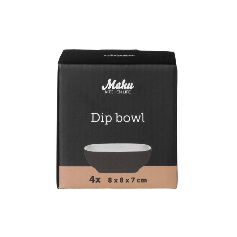 Sauce bowl set, ceramic, 2.5×7 cm, black, 4 pcs, up to 200 °C