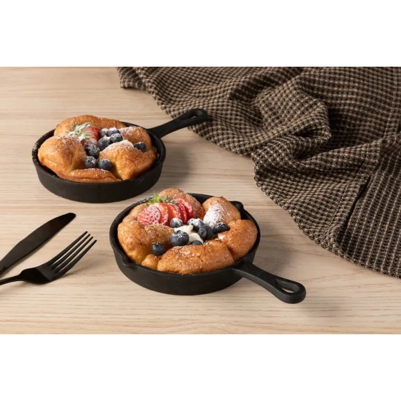 Single-serve grill pan round cast iron 14,5 cm