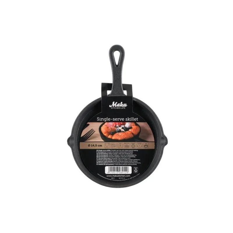 Single-serve grill pan round cast iron 14,5 cm