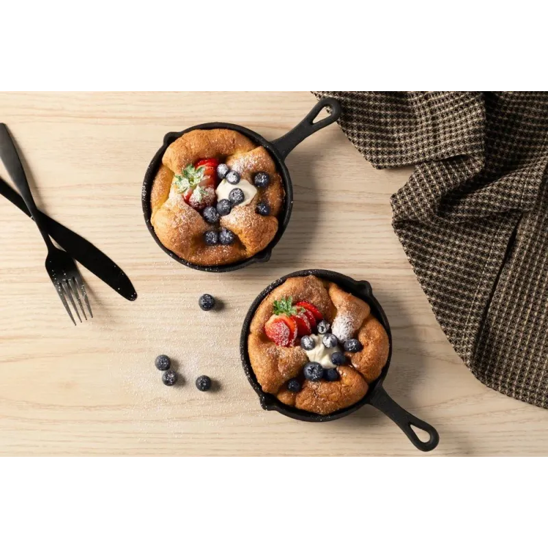 Single-serve grill pan round cast iron 14,5 cm