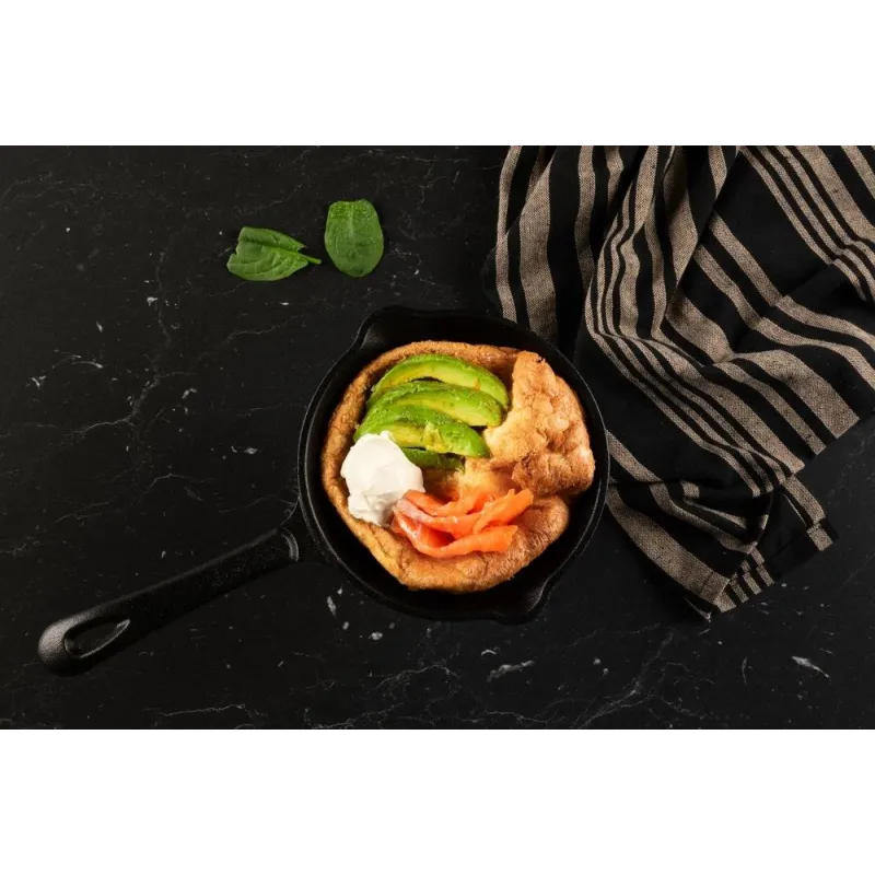 Single-serve grill pan round cast iron 14,5 cm