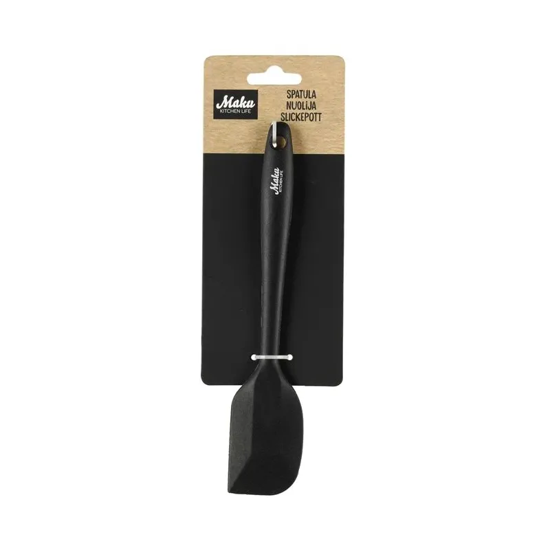 Maku silikona lāpstiņa, nerūsējošais tērauds-silikons, 20 cm, melna