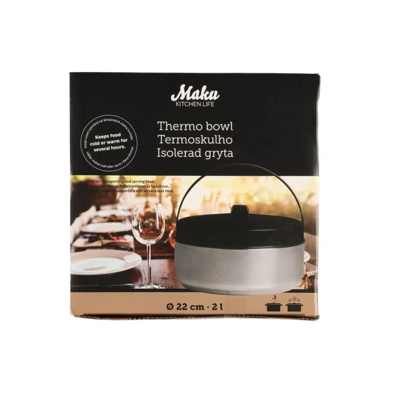 Maku Termotrauks 2 l ,nerūsējošais tērauds-melns,