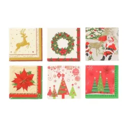 Рождественские бумажные салфетки CHRISTMAS, 33 см x 33 см, ,цвет-дизайн выбирается случайным образом,, 20 шт.