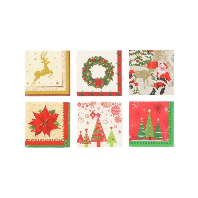 Ziemassvētku papīra salvetes CHRISTMAS, 33 cm x 33 cm, ,krāsa-dizains tiek izvēlēts nejauši,, 20 gab.