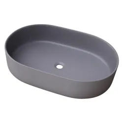 Vonios praustuvas Masterjero Trapani, keramika, 60 cm x 38 cm x 12.5 cm, pilka sp.