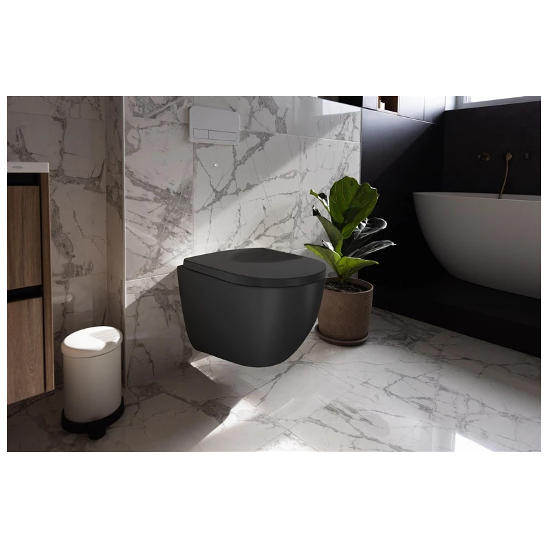 Tualete arc pakarināma melna matēta