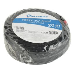 Kabelis retro frrtx 3x1,5 melns 20m